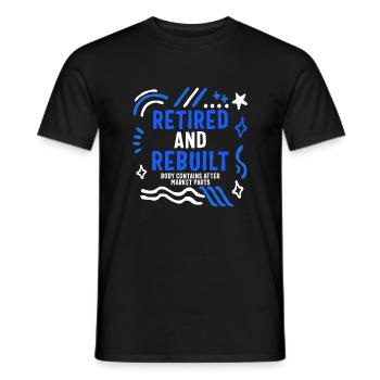 Hüft- und Knie-OP-Shirt, ausgemustert und umgebaut - Männer T-Shirt - Schwarz - Vorne - AI Model Male 178 light (178cm)