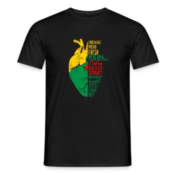 Jamaika Hemd, es ist ein jamaikanisches Herz unzerbrechlich - Männer T-Shirt - Schwarz - Vorne - AI Model Male 178 light (178cm)