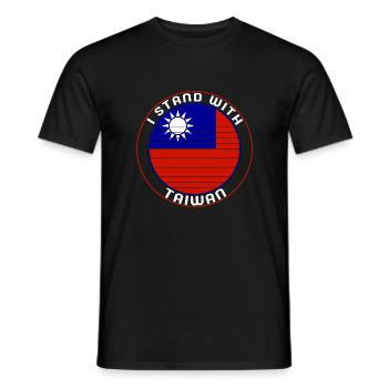 Taiwan Hemd, ich stehe mit Taiwan Flagge Design Tee - Männer T-Shirt - Schwarz - Vorne - AI Model Male 178 light (178cm)