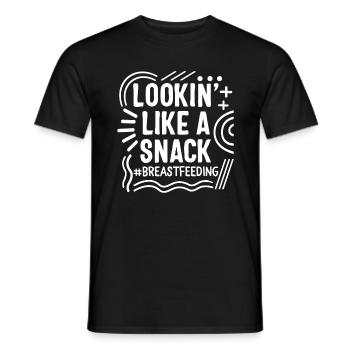 Breast Feeding Shirt, Lookin' Like A Snack Tee, - Men's T-Shirt - black - Front - AI Model Male 178 light (178cm)