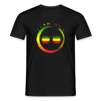 Chemise Jamaïque, oui Mon Jamaican Sunglasses Tee, - T-shirt homme - noir - Devant - AI Model Male 178 light (178cm)