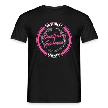 Chemise sur l’allaitement, National Breastfeeding - T-shirt homme - noir - Devant - AI Model Male 178 light (178cm)