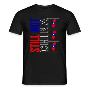Taiwan Shirt, Still Not China Flag Map Art Tee, - Men's T-Shirt - black - Front - AI Model Male 178 light (178cm)