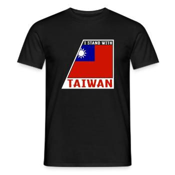 Taiwan Hemd, ich stehe mit Taiwan Flagge Design Tee - Männer T-Shirt - Schwarz - Vorne - AI Model Male 178 light (178cm)