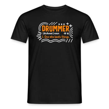 Drummer Shirt, Drummer Definition Substantiv Tee, - Männer T-Shirt - Schwarz - Vorne - AI Model Male 178 light (178cm)