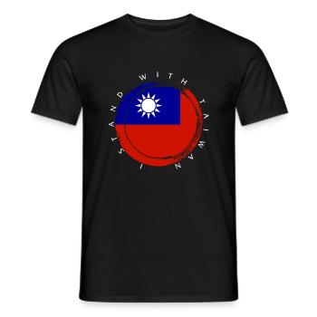 Taiwan Hemd, ich stehe mit Taiwan Flagge Design Tee - Männer T-Shirt - Schwarz - Vorne - AI Model Male 178 light (178cm)