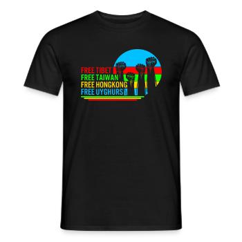 Chemise de Taiwan, tee de protestation du Tibet libre, - T-shirt homme - noir - Devant - AI Model Male 178 light (178cm)