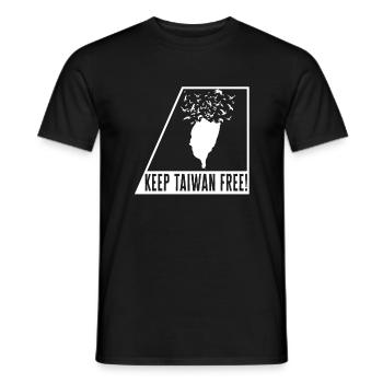 Taiwan Shirt, Keep Taiwan Free Flying Birds Tee, - Men's T-Shirt - black - Front - AI Model Male 178 light (178cm)
