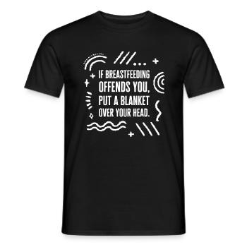 Chemise d’allaitement, si l’allaitement maternel offense - T-shirt homme - noir - Devant - AI Model Male 178 light (178cm)