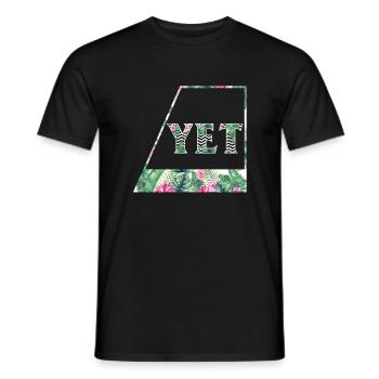 Chemise Positivité, mais t-shirt fleuri, éducation des jeunes - T-shirt homme - noir - Devant - AI Model Male 178 light (178cm)
