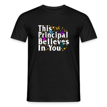 Chemise de positivité, ce directeur croit en vous - T-shirt homme - noir - Devant - AI Model Male 178 light (178cm)