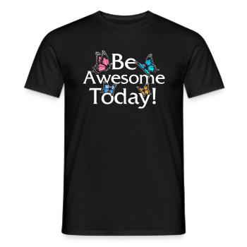 Chemise Positivity, sois génial aujourd’hui Butterfly Tee, - T-shirt homme - noir - Devant - AI Model Male 178 light (178cm)