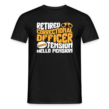 Correctional Officer Shirt, Goodbye Tension Hello - Men's T-Shirt - black - Front - AI Model Male 178 light (178cm)