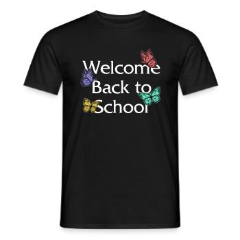 Chemise de retour à l’école, Welcome Back Butterfly Tee, - T-shirt homme - noir - Devant - AI Model Male 178 light (178cm)