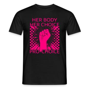 Pro Choice Shirt, son corps son choix poing fermé - T-shirt homme - noir - Devant - AI Model Male 178 light (178cm)