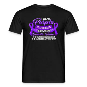 Domestic Violence Awareness Shirt, I Wear Purple - Männer T-Shirt - Schwarz - Vorne - AI Model Male 178 light (178cm)