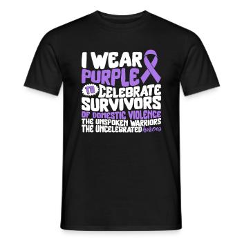 Domestic Violence Awareness Shirt, I Wear Purple - Männer T-Shirt - Schwarz - Vorne - AI Model Male 178 light (178cm)