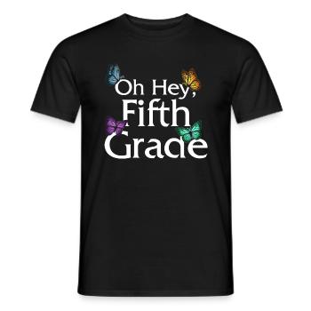Chemise de rentrée scolaire, oh hey cinquième année - T-shirt homme - noir - Devant - AI Model Male 178 light (178cm)