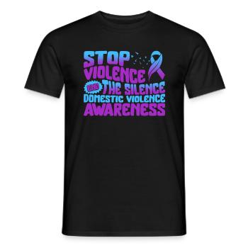 Domestic Violence Awareness Shirt, Stop End - Men's T-Shirt - black - Front - AI Model Male 178 light (178cm)