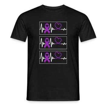Chemise de sensibilisation à la violence familiale, battement de cœur - T-shirt homme - noir - Devant - AI Model Male 178 light (178cm)