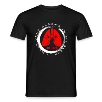 Chemise d’inhalothérapeute, j’entends les alarmes de ventilation - T-shirt homme - noir - Devant - AI Model Male 178 light (178cm)
