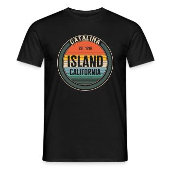 Catalina Island California Shirt, EST. 1919 Retro - Men's T-Shirt - black - Front - AI Model Male 178 light (178cm)