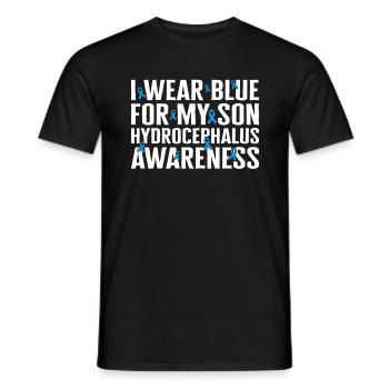 Chemise de sensibilisation à l’hydrocéphalie, je porte du bleu pour mon - T-shirt homme - noir - Devant - AI Model Male 178 light (178cm)