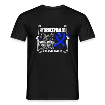 Chemise de sensibilisation à l’hydrocéphalie, ne vient pas avec - T-shirt homme - noir - Devant - AI Model Male 178 light (178cm)