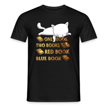 Chemise de lecture Un Livre Deux Livres Livre Rouge Bleu - T-shirt homme - noir - Devant - AI Model Male 178 light (178cm)