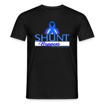 Hydrocephalus Awareness Shirt, Shunt Happens Blue - Männer T-Shirt - Schwarz - Vorne - AI Model Male 178 light (178cm)