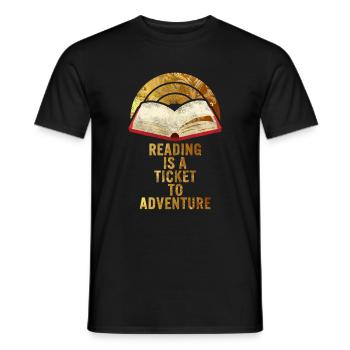 Lesehemd ist ein Ticket zum Abenteuer lustig - Männer T-Shirt - Schwarz - Vorne - AI Model Male 178 light (178cm)