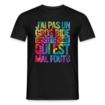 Je n'ai pas un gros bide, c'est la chemise qui ne - Men's T-Shirt - black - Front - AI Model Male 178 light (178cm)