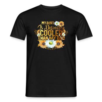 My Aunt is Definitely Cooler than My Dad, - Men's T-Shirt - black - Front - AI Model Male 178 light (178cm)