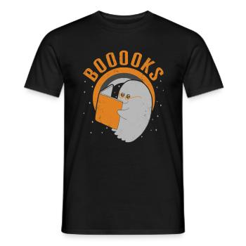 Chemise de costume d’Halloween, Boooooks Ghost Cute Book - T-shirt homme - noir - Devant - AI Model Male 178 light (178cm)
