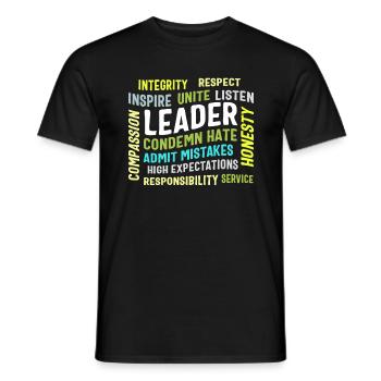 Leadership Shirt, Leader Integrity Unite - Men's T-Shirt - black - Front - AI Model Male 178 light (178cm)