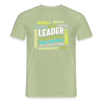 Leadership Shirt, Leader Integrity Unite - Männer T-Shirt - Sage - Vorne - AI Model Male 178 light (178cm)