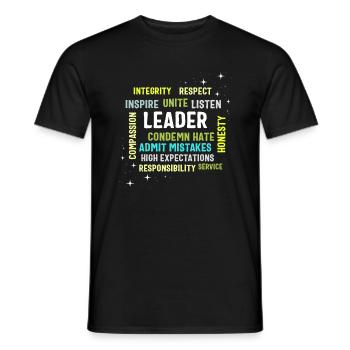 Leadership Shirt, Leader Integrity Unite - Men's T-Shirt - black - Front - AI Model Male 178 light (178cm)