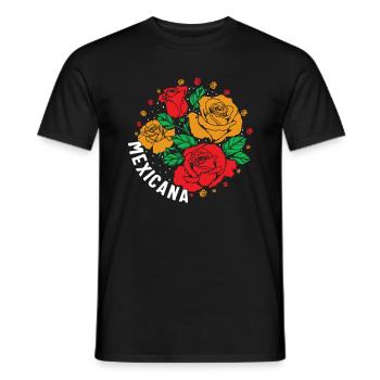 Chemise Mexicana, Cadeau Floral Morena Femmes pour - T-shirt homme - noir - Devant - AI Model Male 178 light (178cm)