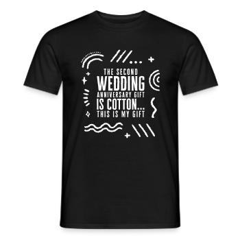 Chemise anniversaire, deuxième anniversaire de mariage - T-shirt homme - noir - Devant - AI Model Male 178 light (178cm)