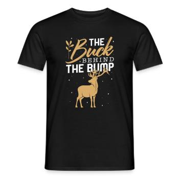 Chemise d’annonce de grossesse, le bouc derrière le - T-shirt homme - noir - Devant - AI Model Male 178 light (178cm)