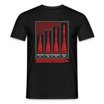 Chemise du communisme, fusée Soyouz Russie - T-shirt homme - noir - Devant - AI Model Male 178 light (178cm)