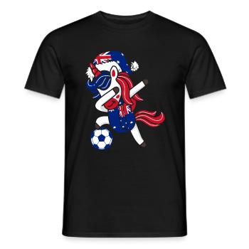 Fußball Mädchen Dabbing Einhorn Weihnachtshut Schal - Männer T-Shirt - Schwarz - Vorne - AI Model Male 178 light (178cm)