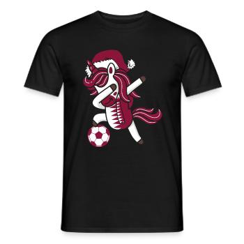 Soccer Girl Dabbing Unicorn Christmas Hat Scarf - Men's T-Shirt - black - Front - AI Model Male 178 light (178cm)