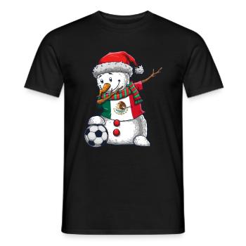 Soccer Boy Dabbing Snowman Weihnachtstrikot - Männer T-Shirt - Schwarz - Vorne - AI Model Male 178 light (178cm)
