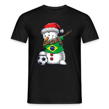 Soccer Boy Dabbing Snowman Weihnachtstrikot - Männer T-Shirt - Schwarz - Vorne - AI Model Male 178 light (178cm)