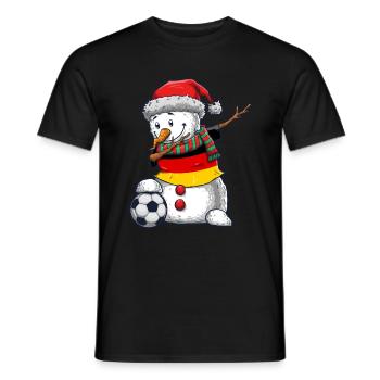 Soccer Boy Dabbing Snowman Weihnachtstrikot - Männer T-Shirt - Schwarz - Vorne - AI Model Male 178 light (178cm)