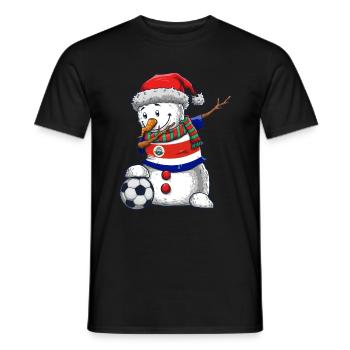 Soccer Boy Dabbing Snowman Christmas Jersey Costa - Men's T-Shirt - black - Front - AI Model Male 178 light (178cm)