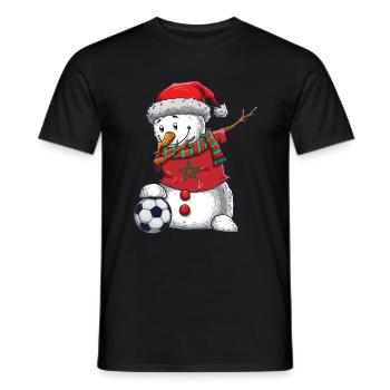 Soccer Boy Dabbing Snowman Maillot de Noël - T-shirt homme - noir - Devant - AI Model Male 178 light (178cm)