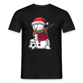 Soccer Boy Dabbing Snowman Noël Maillot Qatar - T-shirt homme - noir - Devant - AI Model Male 178 light (178cm)