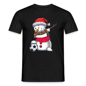 Soccer Boy Dabbing Snowman Weihnachtstrikot - Männer T-Shirt - Schwarz - Vorne - AI Model Male 178 light (178cm)